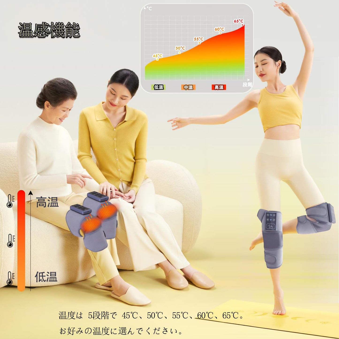 Leaf Box ™ スマート温熱ひざマッサージャー｜冷え対策・関節痛緩和に最適！